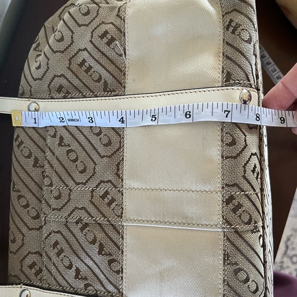 Coach purse - Tan, brown and cream satchel style coach F-1225 - Picture 9 of 16